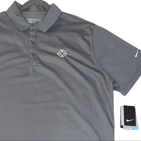 NikeGolf men’s size XL short sleeve polo shirt grey Dri-Fit collared golf shirt - Picture 4 of 16